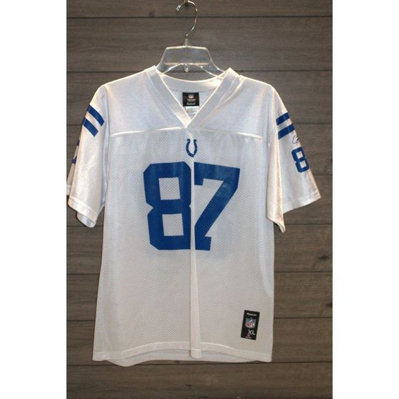 Reebok/NFL Team Apparel White Indianapolis Colts #87 Reggie Wayne jersey size L - Picture 1 of 6